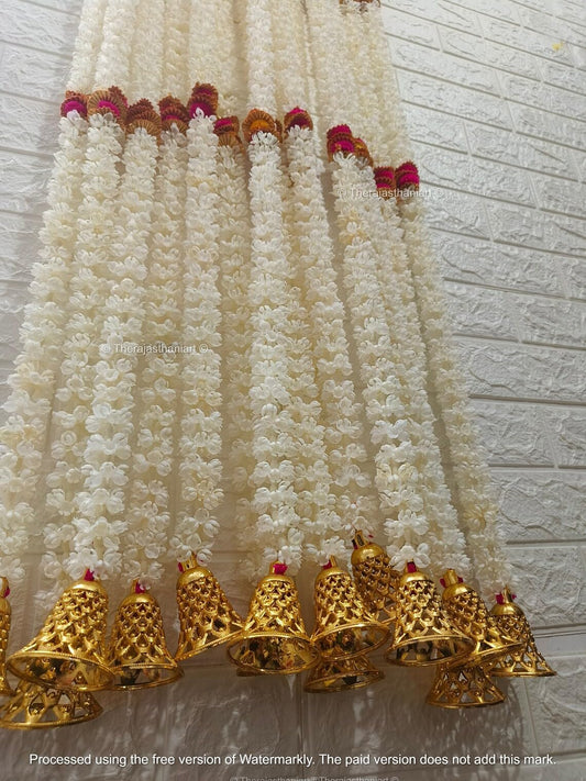 Nutts Handmade Decorative Mogra Bell Beads Hanging | Traditional Mogrra Hanging for Festival Decoration | Toran for Home Decor (MOGRAH08)