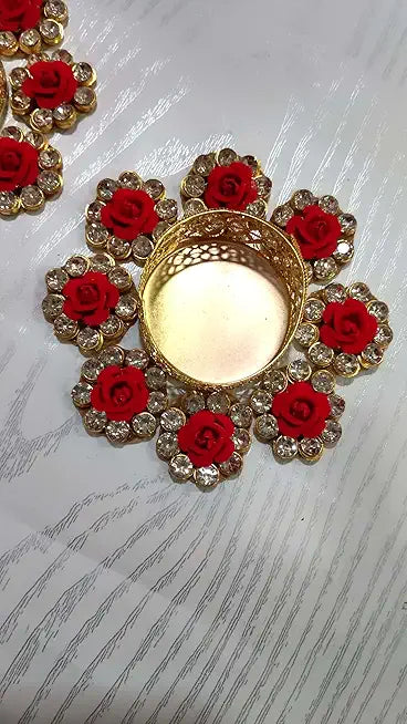 T-Light Rangoli Set for Diwali Perfect for Puja Ghar and Festive Decor Handcrafted Elegance for All Celebrations Illuminate Your Festivities with Artistry (Tealight-28)