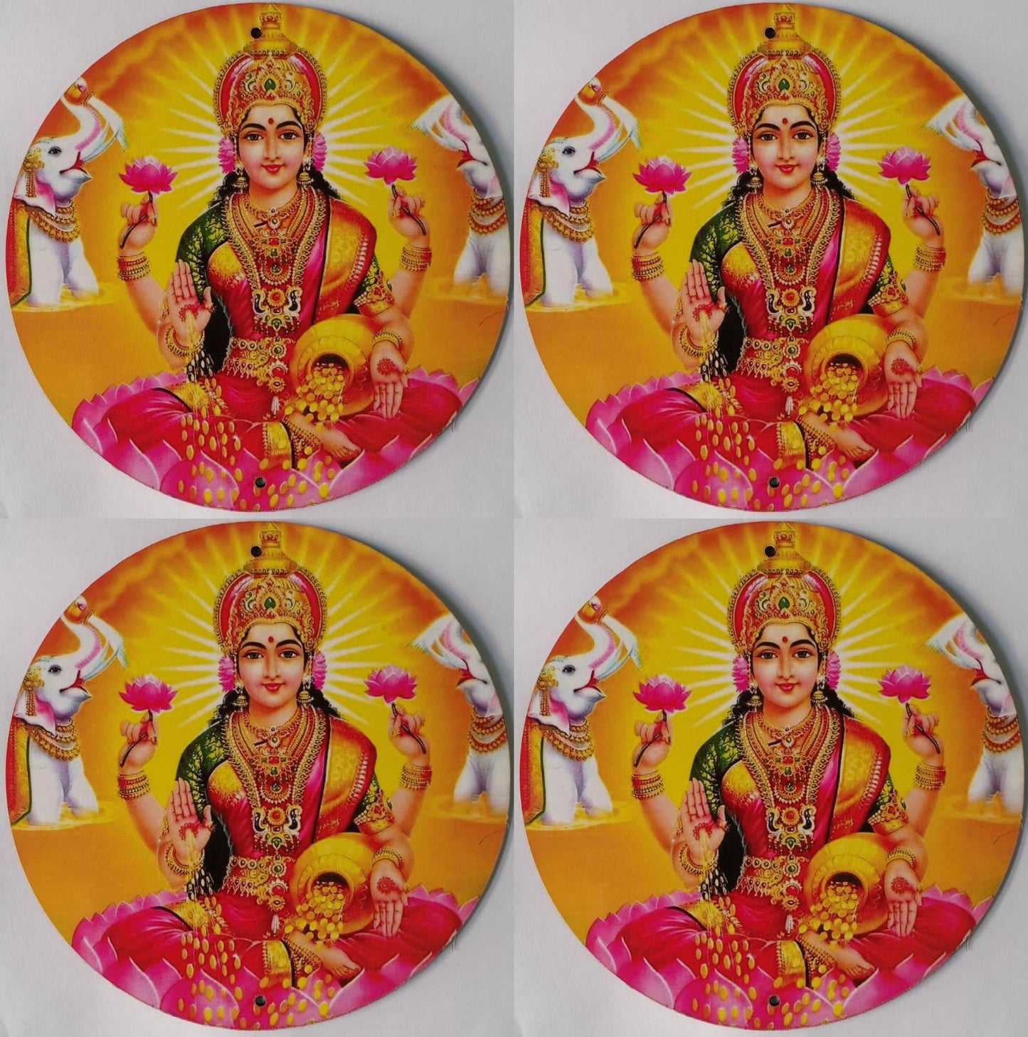 Nutts Wooden Laxmi Jii MDF Idols for Diwali & Pooja Decor Wooden MDF Idols Diwali Navratri & Pooja Decoration | Home Decor for Positivity (Pack of 4) (RM-MDFG13/ 4 Inch)