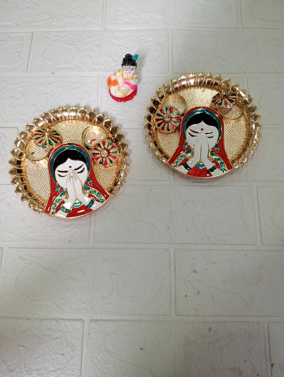 Nutts Decorative Pooja Traditional Religious Festival Worship Elegant Mandir Puja Essentials Diwali Navratri Wedding Home Decor Sacred (PoojaP36-1)