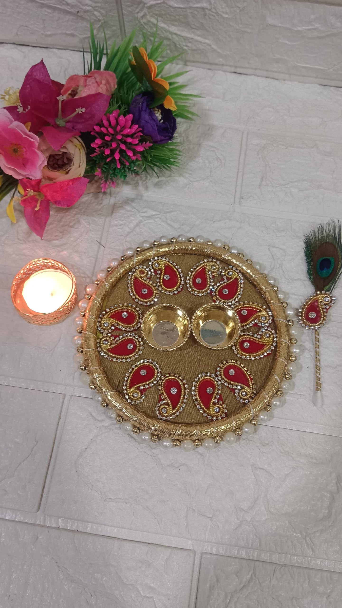Nutts Decorative Traditional Pooja Festival Prayer with Elegant Design for Daily Worship Temple Home Celebration Spiritual Ritual Use(Pack Of 1) (PoojaP07)