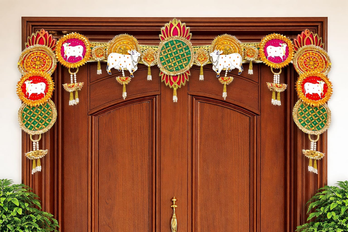 Sellplus Handmade Bandhanwar Decorations | Traditional Bandhanwar Toran Hanging for Entrance Door Wedding Festival Decoration (Pack of 1) (BDHW276)