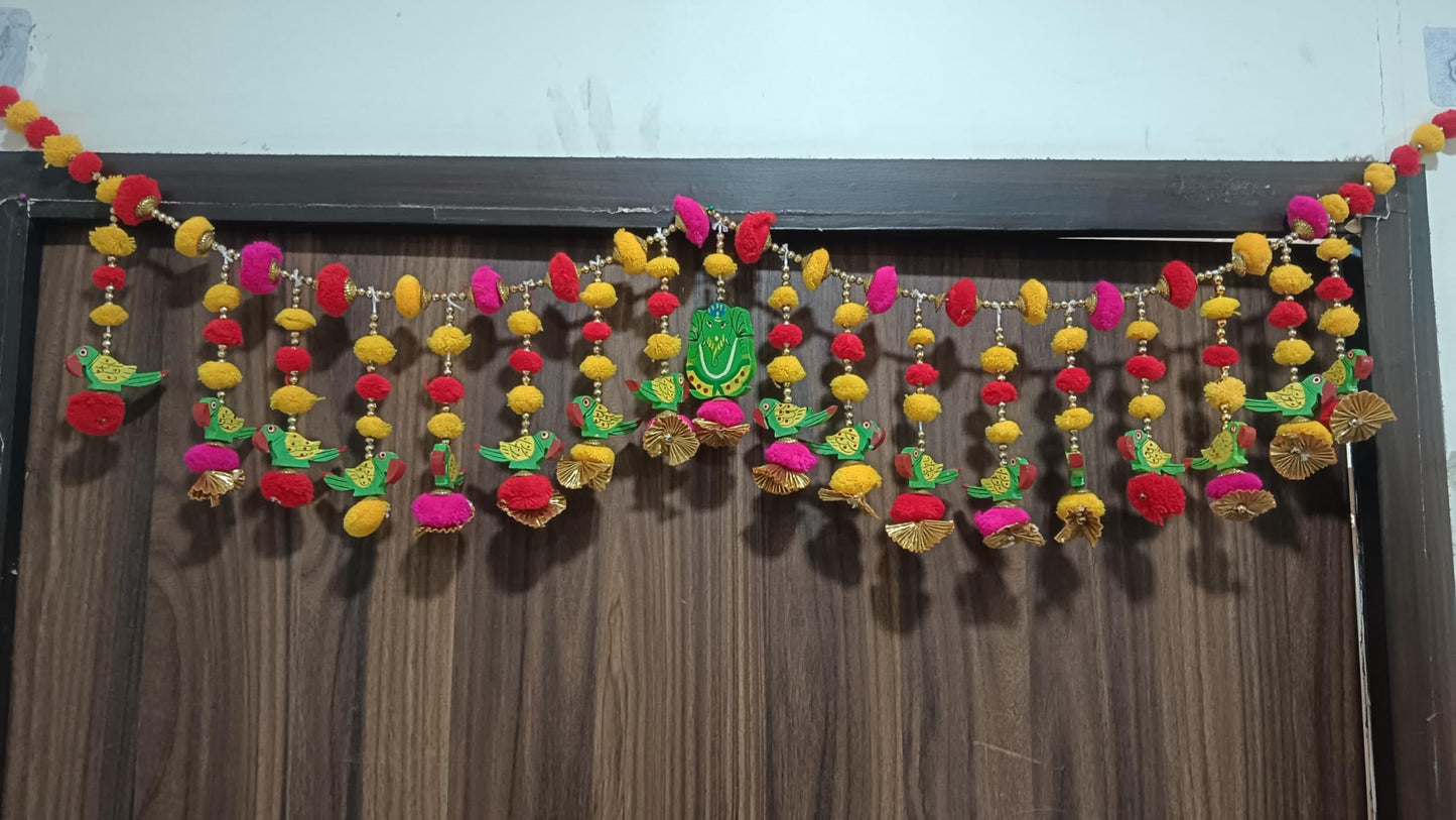 Sellplus Handcrafted Artificial Flower Multicolour Decorative Bandhanwar | Decorative Festival Bandhanwar Toran for Home Office and Mandir Entrance Decor Festive (Pack of 1) (BDHW442)
