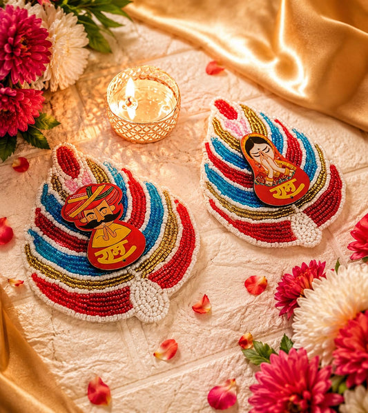 NUTTS Traditional Sacred Roli Chawal Pooja Tilak Set for Daily Worship Festival Rituals Home Temple Ceremonies Spiritual Essentials Blessings(Pack of 4) (RC43)
