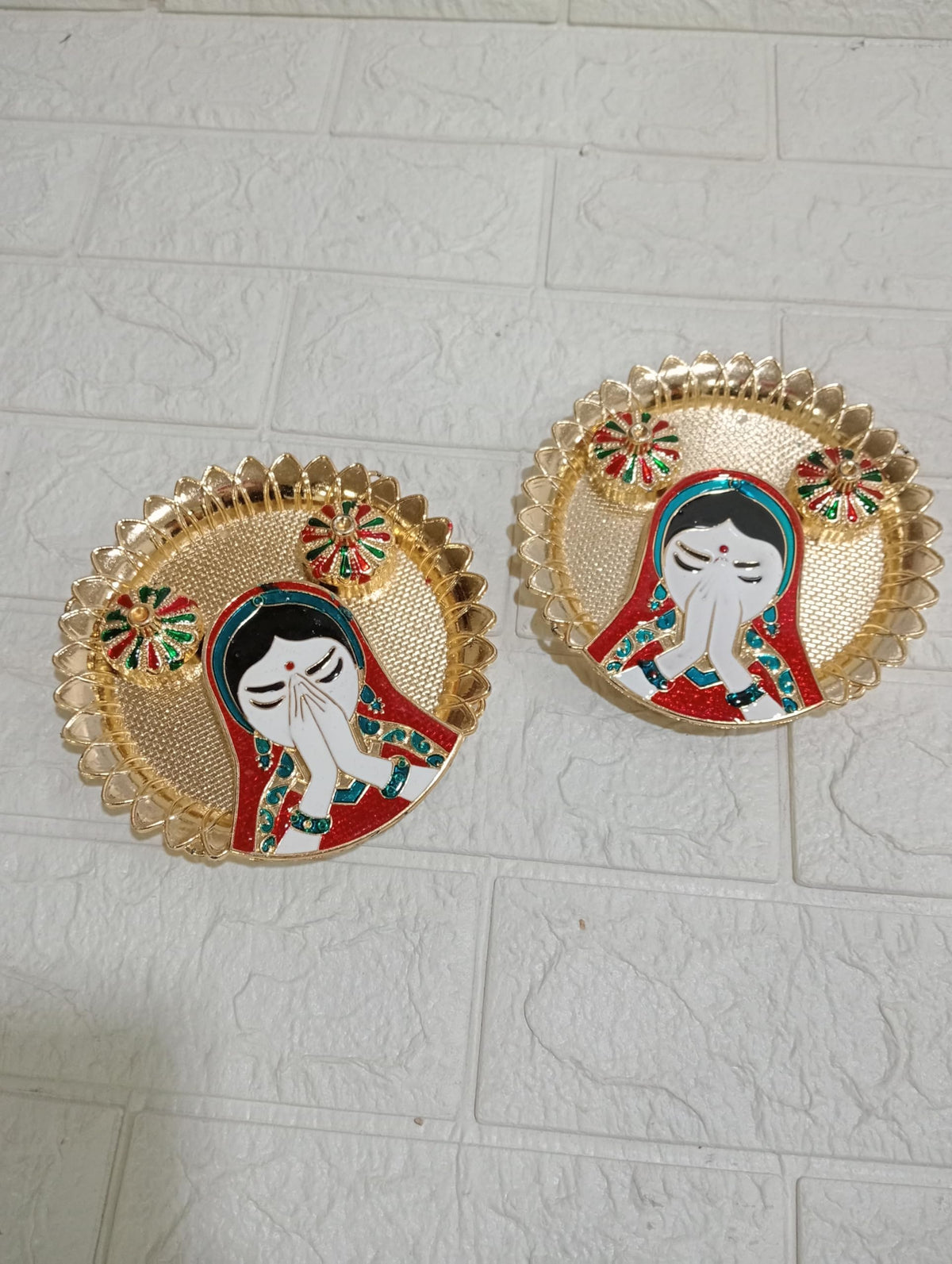 Nutts Decorative Pooja Traditional Religious Festival Worship Elegant Mandir Puja Essentials Diwali Navratri Wedding Home Decor Sacred (PoojaP36-3)