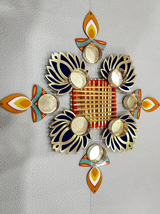 NUTTS Beautifully Crafted Rangoli with an Elegant Floral Pattern that enhances the Beauty of Your Home Entrance Pooja Room Living Room Office or Festive (Rang41)