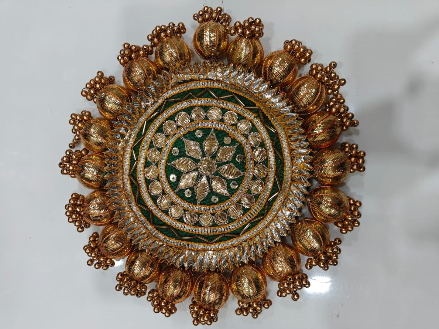 Nutts Decorative Traditional Pooja Thali Elegant Festival Prayer Plate for Home Temple Daily Worship Religious Rituals Festive Decoration (PoojaP03-5)