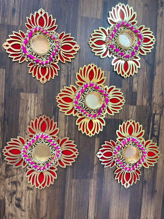 SellPlus Handmade Decorative Tealight Candle Holder for Home Decoration Diya Diwali Decoration Items Small T Lites Christams Diya Votives -Return Gift for Wedding Table Decor (Tealight-70)