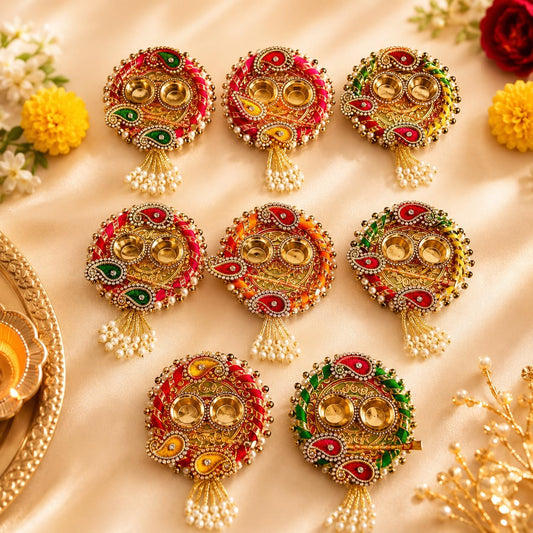 NUTTS  Traditional Sacred Roli Chawal Pooja Tilak Set for Daily Worship Festival Rituals Home Temple Ceremonies Spiritual Essentials Blessings(Pack of 4) (RC53)