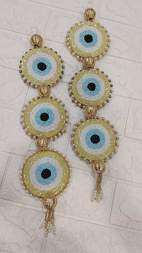 Handcrafted Evil Eye Hanging for Positive Energy and Good Luck Decoration for Home