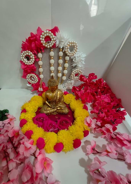 Artificial Marigold Flower,Lord & Laddu Gopal, Singhasan,Ganesh Ji Singhasan for Kanha Ji, Gopal Ji, Laddu Ji, for Janmastmi & Ganesh Chaturthi