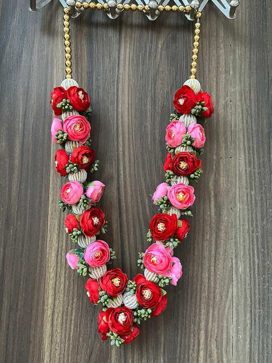 Amazing Designer Artificial Peony Flower Garland | Puja Mala | for Photo Frames & God | Handmade Garland Artificial Mala | for Photo Frame, God, Mandir and Temple