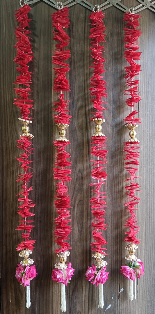Nutts Handmade Floral Paper Gajra Hanging Decorations | Traditional Multicolor Paper Gajra Hanging for Diwali Wedding and Festive Decoration (PAPERG44)