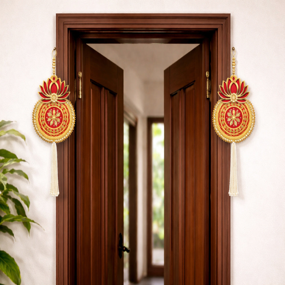 Nutts Decorative Lotus Patra Bandhanwar with Lotus Rangoli Paper Gara Patra Hanging For Home Decor