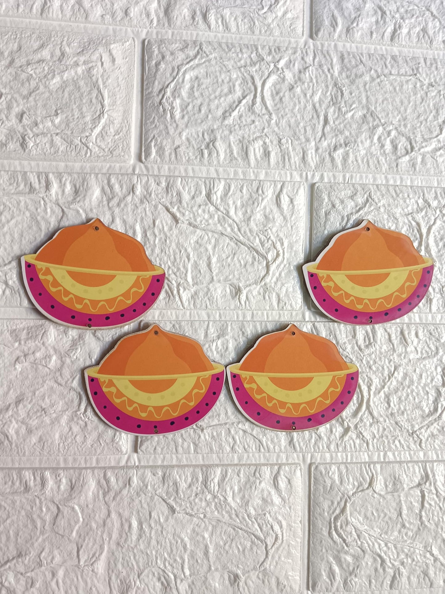 Nutts Theme Holi MDF Cutouts for Holi Decoration DIY Art Craft Wall Decor and Festival Decoration (Pack of 4) (RM-HM16)