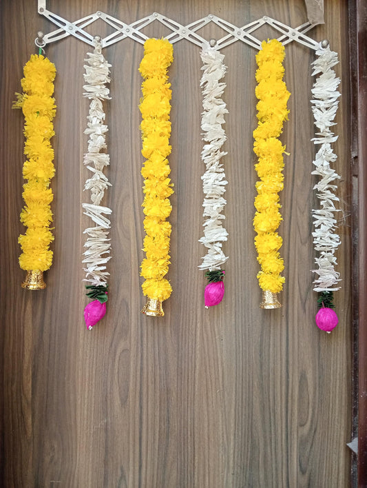 Nutts Handmade Floral Paper Gajra Hanging Decorations | Traditional Multicolor Paper Gajra Hanging for Diwali Wedding and Festive Decoration (PAPERG46)