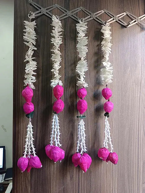 Nutts Handmade Floral Paper Gajra Hanging Decorations | Traditional Multicolor Paper Gajra Hanging for Diwali Wedding and Festive Decoration (PAPERG45)