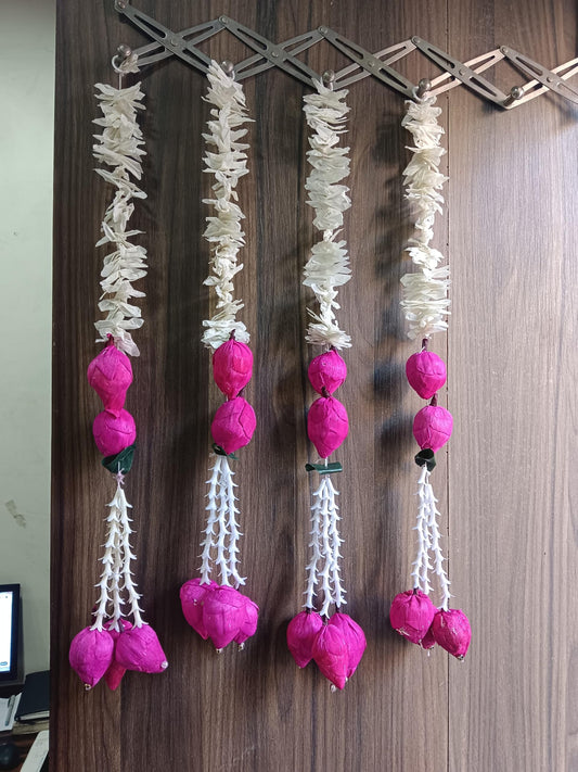 Nutts Handmade Floral Paper Gajra Hanging Decorations | Traditional Multicolor Paper Gajra Hanging for Diwali Wedding and Festive Decoration (PAPERG45)