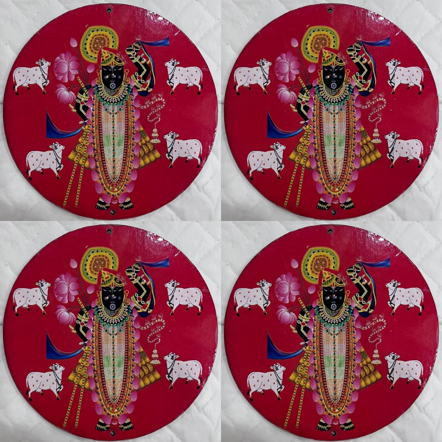 Nutts Wooden Srinath Jii MDF Idols for Diwali & Pooja Decor Wooden MDF Idols Diwali Navratri & Pooja Decoration | Home Decor for Positivity (Pack of 2) (RM-MDFG04-3)
