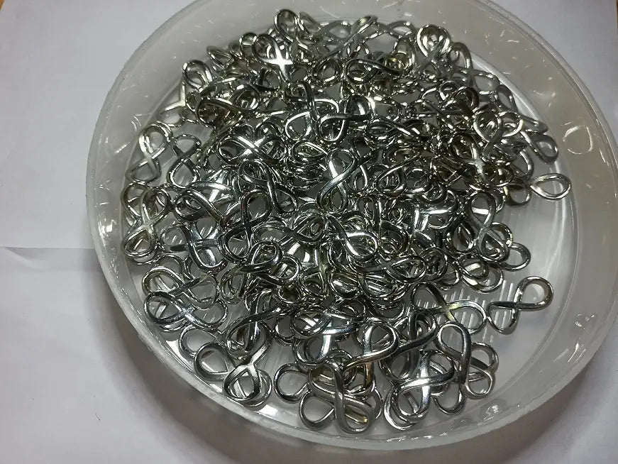 Nutts Stainless Steel Solid Ring Silver Oval Ring Flower Toggle Clasps Silver Finish Cylindrical Shape Metal Bead Cap for Jewellery Making (Design 07)