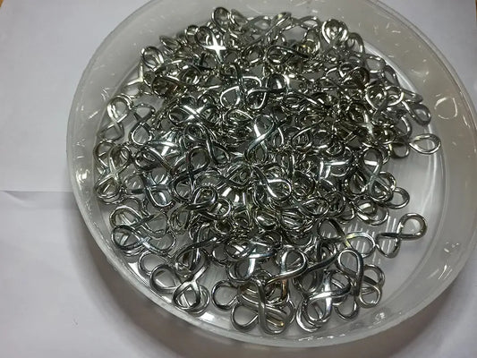 Nutts Stainless Steel Solid Ring Silver Oval Ring Flower Toggle Clasps Silver Finish Cylindrical Shape Metal Bead Cap for Jewellery Making (Design 07)