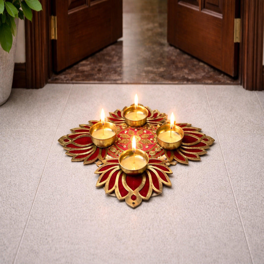 Nutts Decorative Lotus Patra Bandhanwar with Lotus Rangoli Paper Gara Patra Hanging For Home Decor