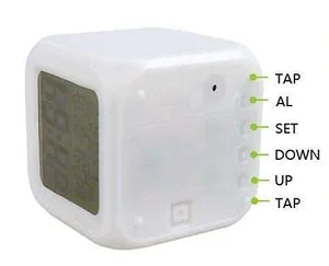 Digital Alarm Clock with Automatic 7 Color Changing Lighting Clock LED Display Clock Date Time Temperature Digital Clock