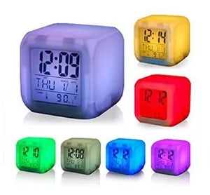 Digital Alarm Clock with Automatic 7 Color Changing Lighting Clock LED Display Clock Date Time Temperature Digital Clock
