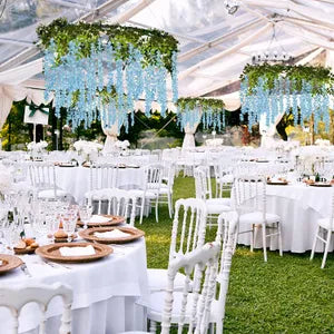 Blue Artificial Wisteria Hanging Garland Silk Long Hanging Bush Flowers String Home Party Wedding Decor ( 12)