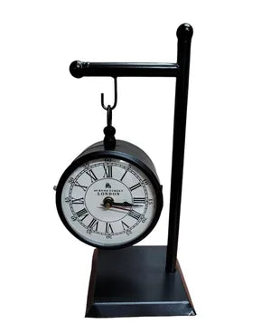 Analog Metal Circular Stand Table Clock Antique Clock with Stand for Home, Office (4 INC DIAL ) (Design 2)