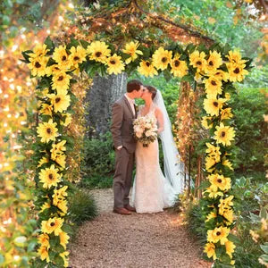 Yellow Artificial Sunflower Garland Silk Sunflower Vine Artificial Flowers with Leaves Wedding Table Decor ( Pack of 2)