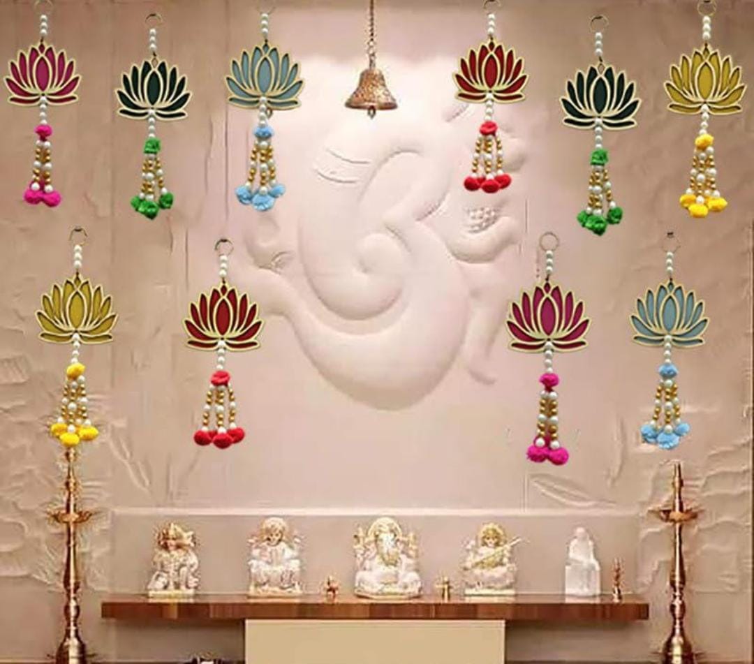 Nutts Lotus Wall Hanging Decorative Piece For Living Room Adds Elegant And Artistic Look Enhances Interior Design With Lotus Theme