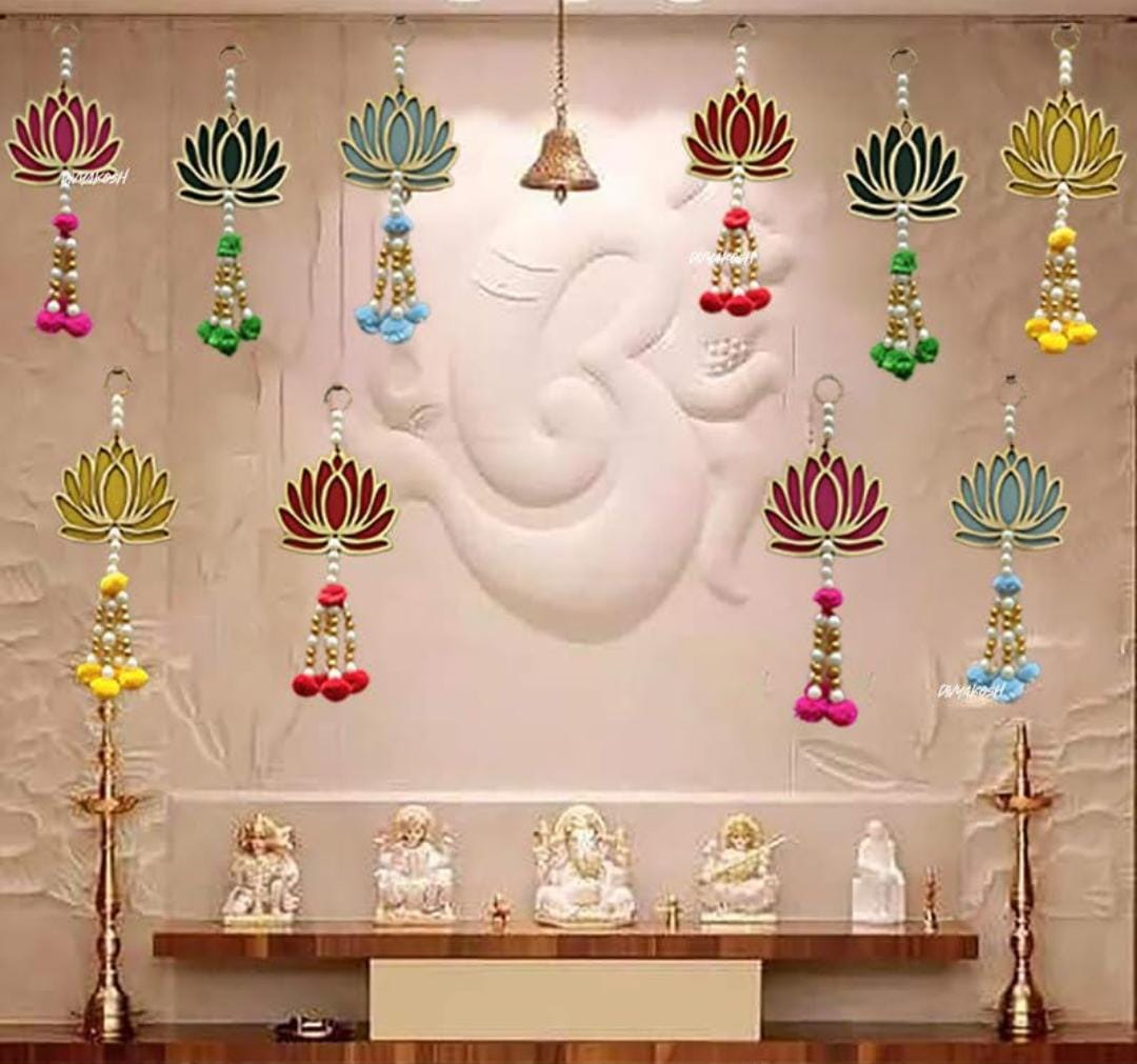 Nutts Lotus Wall Hanging Decorative Piece For Living Room Adds Elegant And Artistic Look Enhances Interior Design With Lotus Theme