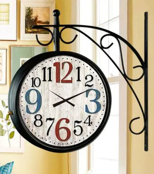 Antique Iron Inch Victoria Station Clock London Vintage Wall Clock Retro Wall Clock Double Sided Wall Clock Antique Clock