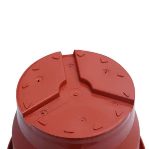 Brown Plastic Flowering Planter Pot with Bottom Tray Set (8 inch) ( Pack of 10)