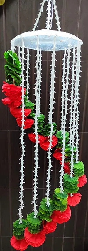 Artificial Marigold Flower Garlands Chandelier, JHoomar (Reusable Flowers Hanging)