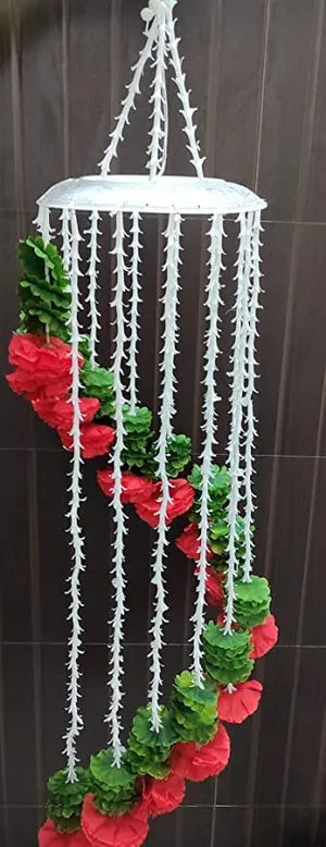 Artificial Marigold Flower Garlands Chandelier, JHoomar (Reusable Flowers Hanging)