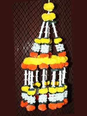 Amazing Artificial Marigold Hanging Flower JHoomer for HomeOfficeFestival Decoration (Multicolor)