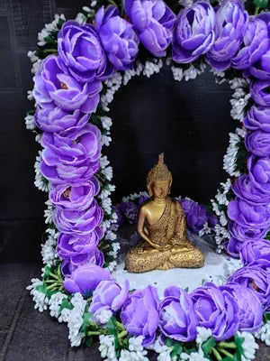 Handmade Artificial Peony Flower with Pollens Decorative Throne (Singhasan) for Idols, Gifts Party Suppiles Home Decor Wedding Decorations