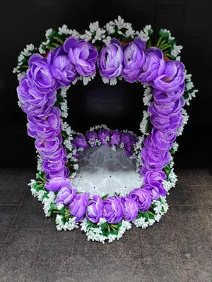 Handmade Artificial Peony Flower with Pollens Decorative Throne (Singhasan) for Idols, Gifts Party Suppiles Home Decor Wedding Decorations