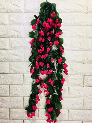 Pink Artificial Flowers Hanging Orchid Rose Shaped for Decoration