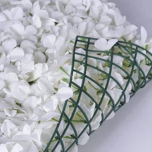 White Artificial Grass Vertical Wall Small Blossom Leaves Tiles Vertical Garden Wall Tiles Flower
