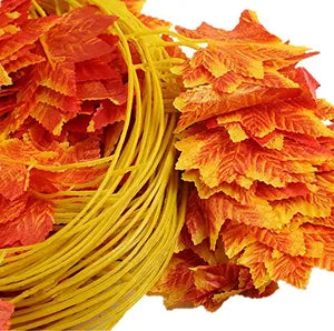Orange Artificial Ivy Vines Silk Ivy Creepers Leaves Garland Hanging (12 Strings)