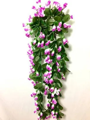 Purple Artificial Flowers Hanging Orchid Rose Shaped for Decoration