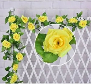 Yellow Artificial Flower Vine Hanging Silk Rose Garland for Wedding Venue Backdrops Flower Walls Photo Background Bridal Showers Baby Showers and Event Decor