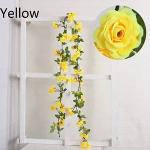 Yellow Artificial Flower Vine Hanging Silk Rose Garland for Wedding Venue Backdrops Flower Walls Photo Background Bridal Showers Baby Showers and Event Decor