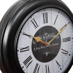 Metal Vintage Double Side Hanging Bird Wall Clock 8 inch (Bird Cafe)