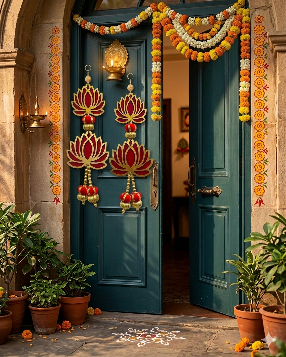 Nutts Lotus Wall Hanging Decorative Piece For Home Mandir