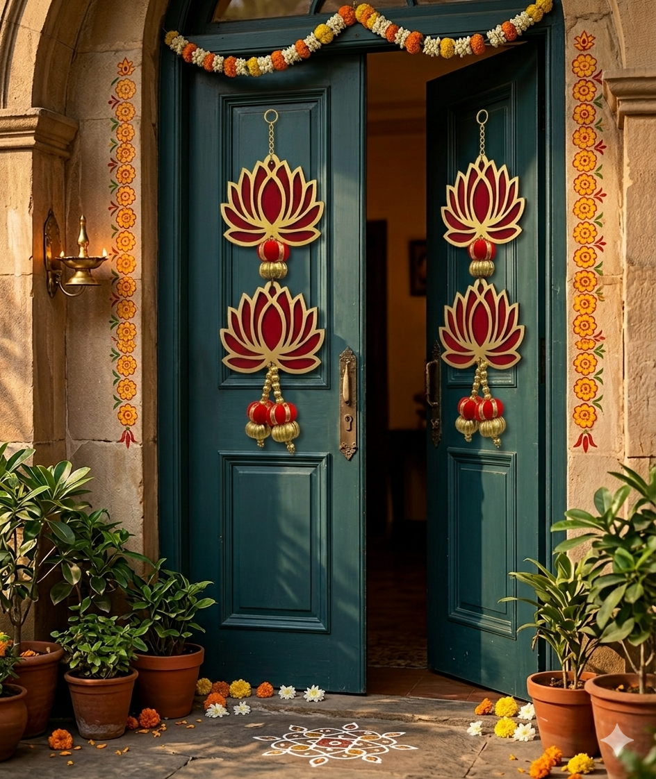 Nutts Lotus Wall Hanging Decorative Piece For Home Mandir