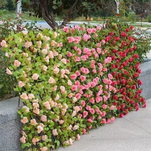 Multicolor Artificial Leaves Fence for Vertical GardenBorder Wind & Sun Protection Plastic Hedge Garden Flower Fence